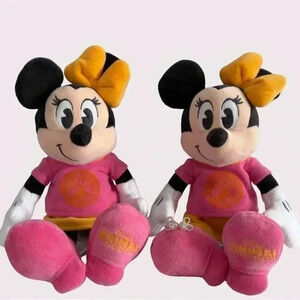 Disney Animal Kingdom Bundle: 2 Minnie Mouse Plush Toys & Mickey Mouse Earring